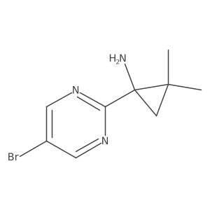 1-(5-Bromopyrimidin-2-yl)-2,2-dimethylcyclopropan-1-amine结构式