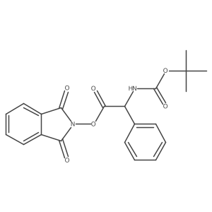 1,3-dioxo-2,3-dihydro-1H-isoindol-2-yl (2R)-2-{[(tert-butoxy)carbonyl]amino}-2-phenylacetate Structure