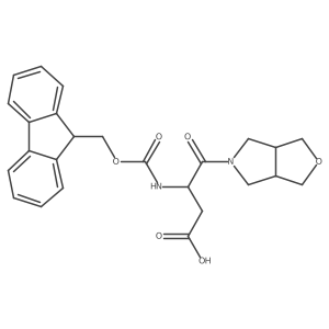 4-[(3aR,6aS)-hexahydro-1H-furo[3,4-c]pyrrol-5-yl]-3-({[(9H-fluoren-9-yl)methoxy]carbonyl}amino)-4-oxobutanoic acid Structure
