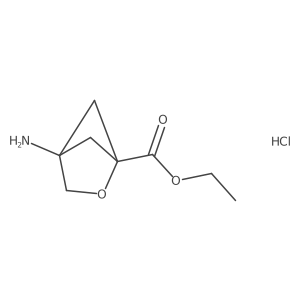 Ethyl 4-amino-2-oxabicyclo[2.1.1]hexane-1-carboxylate hydrochloride结构式