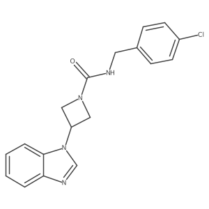 3-(1H-1,3-benzodiazol-1-yl)-N-[(4-chlorophenyl)methyl]azetidine-1-carboxamide结构式
