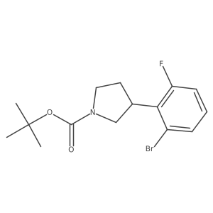 1-Boc-3-(2-bromo-6-fluorophenyl)pyrrolidine Structure