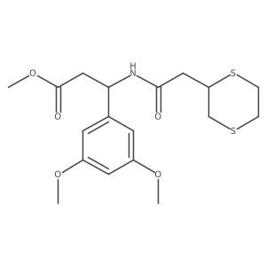 methyl 3-(3,5-dimethoxyphenyl)-3-[[2-(1,4-dithian-2-yl)acetyl]amino]propanoate结构式