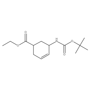 trans-5-Boc-amino-cyclohex-3-enecarboxylic acid ethyl ester结构式