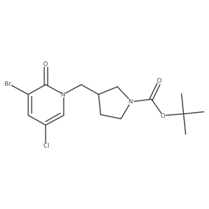 Tert-butyl 3-[(3-bromo-5-chloro-2-oxo-1,2-dihydropyridin-1-yl)methyl]pyrrolidine-1-carboxylate Structure