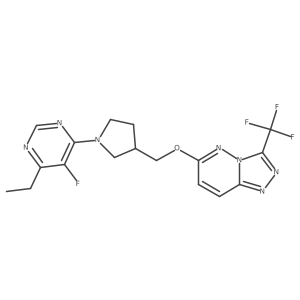 4-Ethyl-5-fluoro-6-[3-({[3-(trifluoromethyl)-[1,2,4]triazolo[4,3-b]pyridazin-6-yl]oxy}methyl)pyrrolidin-1-yl]pyrimidine结构式