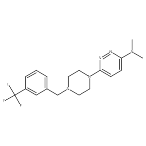 N,N-dimethyl-6-(4-{[3-(trifluoromethyl)phenyl]methyl}piperazin-1-yl)pyridazin-3-amine结构式
