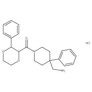 1-[4-Phenyl-1-(3-phenyl-1,4-dioxane-2-carbonyl)piperidin-4-yl]methanamine hydrochloride结构式