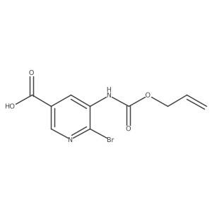 6-Bromo-5-{[(prop-2-en-1-yloxy)carbonyl]amino}pyridine-3-carboxylic acid结构式