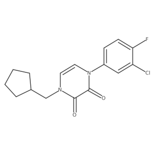 1-(3-Chloro-4-fluorophenyl)-4-(cyclopentylmethyl)-1,2,3,4-tetrahydropyrazine-2,3-dione结构式