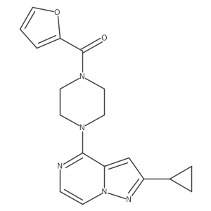 1-{2-Cyclopropylpyrazolo[1,5-a]pyrazin-4-yl}-4-(furan-2-carbonyl)piperazine Structure