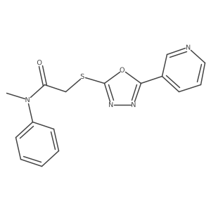 N-methyl-N-phenyl-2-((5-(pyridin-3-yl)-1,3,4-oxadiazol-2-yl)thio)acetamide Structure
