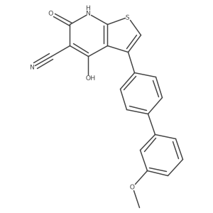 4-Hydroxy-3-(3'-methoxy-[1,1'-biphenyl]-4-yl)-6-oxo-6,7-dihydrothieno[2,3-b]pyridine-5-carbonitrile结构式