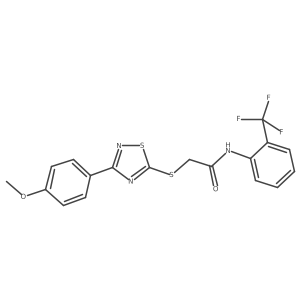 2-((3-(4-methoxyphenyl)-1,2,4-thiadiazol-5-yl)thio)-N-(2-(trifluoromethyl)phenyl)acetamide结构式