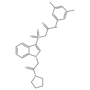 N-(3,5-dimethylphenyl)-2-((1-(2-oxo-2-(pyrrolidin-1-yl)ethyl)-1H-indol-3-yl)sulfonyl)acetamide Structure