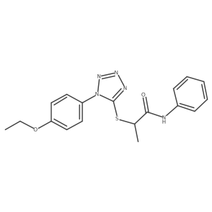 2-((1-(4-ethoxyphenyl)-1H-tetrazol-5-yl)thio)-N-phenylpropanamide Structure