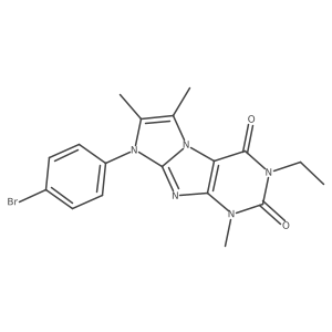8-(4-bromophenyl)-3-ethyl-1,6,7-trimethyl-1H-imidazo[2,1-f]purine-2,4(3H,8H)-dione结构式
