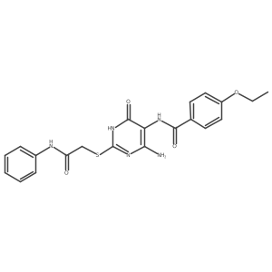 N-(4-amino-6-oxo-2-((2-oxo-2-(phenylamino)ethyl)thio)-1,6-dihydropyrimidin-5-yl)-4-ethoxybenzamide Structure