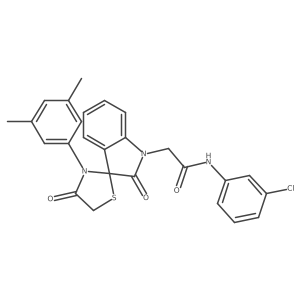 N-(3-chlorophenyl)-2-(3'-(3,5-dimethylphenyl)-2,4'-dioxospiro[indoline-3,2'-thiazolidin]-1-yl)acetamide结构式