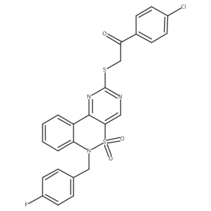 1-(4-chlorophenyl)-2-{[6-(4-fluorobenzyl)-5,5-dioxido-6H-pyrimido[5,4-c][2,1]benzothiazin-2-yl]thio}ethanone结构式