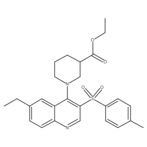 Ethyl 1-(6-ethyl-3-tosylquinolin-4-yl)piperidine-3-carboxylate Structure