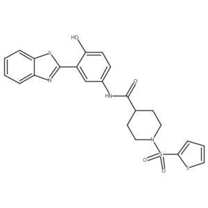 N-(3-(benzo[d]thiazol-2-yl)-4-hydroxyphenyl)-1-(thiophen-2-ylsulfonyl)piperidine-4-carboxamide Structure