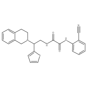 N1-(2-cyanophenyl)-N2-(2-(3,4-dihydroisoquinolin-2(1H)-yl)-2-(thiophen-2-yl)ethyl)oxalamide结构式