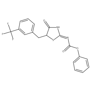 phenyl N-[4-oxo-5-[[3-(trifluoromethyl)phenyl]methyl]-1,3-thiazolidin-2-ylidene]carbamate结构式