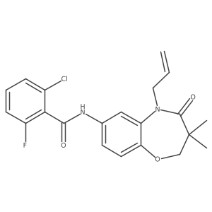 N-(5-allyl-3,3-dimethyl-4-oxo-2,3,4,5-tetrahydrobenzo[b][1,4]oxazepin-7-yl)-2-chloro-6-fluorobenzamide结构式