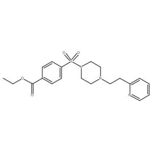 Ethyl 4-({4-[2-(pyridin-2-yl)ethyl]piperazin-1-yl}sulfonyl)benzoate结构式
