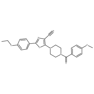 2-(4-Ethoxyphenyl)-5-(4-(4-methoxybenzoyl)piperazin-1-yl)oxazole-4-carbonitrile Structure