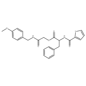 [2-[(4-methoxyphenyl)methylamino]-2-oxoethyl] (2S)-3-phenyl-2-(thiophene-2-carbonylamino)propanoate结构式