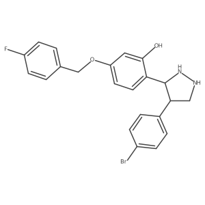 2-[4-(4-Bromophenyl)pyrazolidin-3-yl]-5-[(4-fluorophenyl)methoxy]phenol Structure