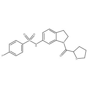 4-fluoro-N-(1-(tetrahydrofuran-2-carbonyl)indolin-6-yl)benzenesulfonamide Structure