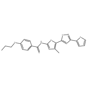 N-[(2Z)-4-methyl-5-[3-(thiophen-2-yl)-1,2,4-oxadiazol-5-yl]-1,3-thiazol-2(3H)-ylidene]-4-propoxybenzamide Structure