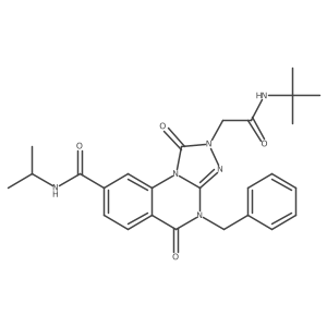 4-benzyl-2-(2-(tert-butylamino)-2-oxoethyl)-N-isopropyl-1,5-dioxo-1,2,4,5-tetrahydro-[1,2,4]triazolo[4,3-a]quinazoline-8-carboxamide Structure