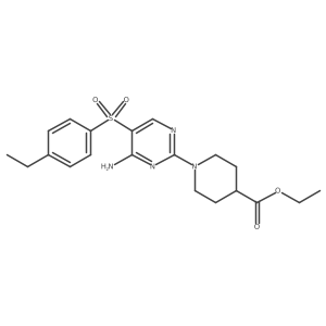 Ethyl 1-[4-amino-5-(4-ethylbenzenesulfonyl)pyrimidin-2-yl]piperidine-4-carboxylate Structure