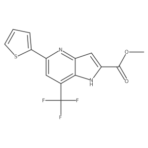 Methyl 7-(trifluoromethyl)-5-(thiophen-2-yl)-1h-pyrrolo[3,2-b]pyridine-2-carboxylate结构式