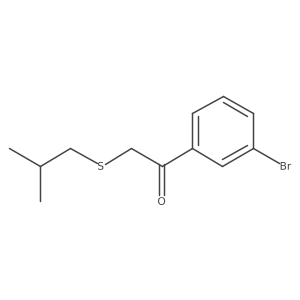 1-(3-Bromophenyl)-2-(isobutylthio)ethan-1-one结构式