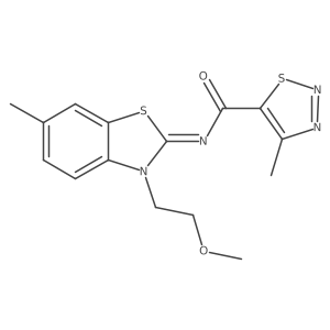 (Z)-N-(3-(2-methoxyethyl)-6-methylbenzo[d]thiazol-2(3H)-ylidene)-4-methyl-1,2,3-thiadiazole-5-carboxamide Structure
