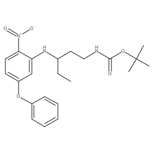Tert-butyl (3-((2-nitro-5-phenoxyphenyl)amino)pentyl)carbamate结构式