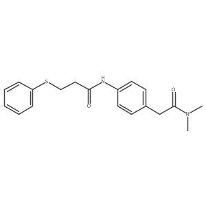 N-(4-(2-(dimethylamino)-2-oxoethyl)phenyl)-3-(phenylthio)propanamide结构式