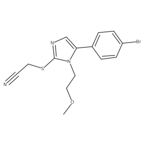 2-((5-(4-bromophenyl)-1-(2-methoxyethyl)-1H-imidazol-2-yl)thio)acetonitrile结构式