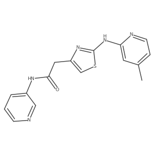 2-(2-((4-methylpyridin-2-yl)amino)thiazol-4-yl)-N-(pyridin-3-yl)acetamide结构式
