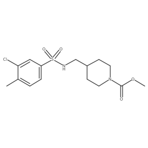 Methyl 4-((3-chloro-4-methylphenylsulfonamido)methyl)piperidine-1-carboxylate Structure