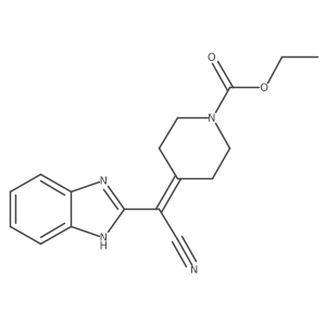 ethyl 4-[1H-1,3-benzodiazol-2-yl(cyano)methylidene]piperidine-1-carboxylate结构式