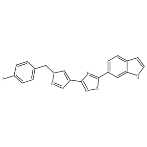 3-(1-(4-fluorobenzyl)-1H-1,2,3-triazol-4-yl)-5-(1H-indol-6-yl)-1,2,4-oxadiazole Structure