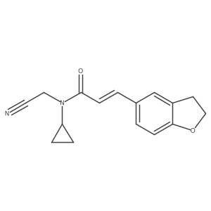 N-(cyanomethyl)-N-cyclopropyl-3-(2,3-dihydro-1-benzofuran-5-yl)prop-2-enamide结构式