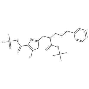 Carbamic acid, N-[[5-chloro-4-[[(methylsulfonyl)amino]carbonyl]-2-thiazolyl]methyl]-N-(3-phenylpropyl)-, 1,1-dimethylethyl ester Structure