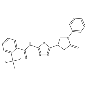 N-[5-(5-oxo-1-phenylpyrrolidin-3-yl)-1,3,4-oxadiazol-2-yl]-2-(trifluoromethyl)benzamide Structure